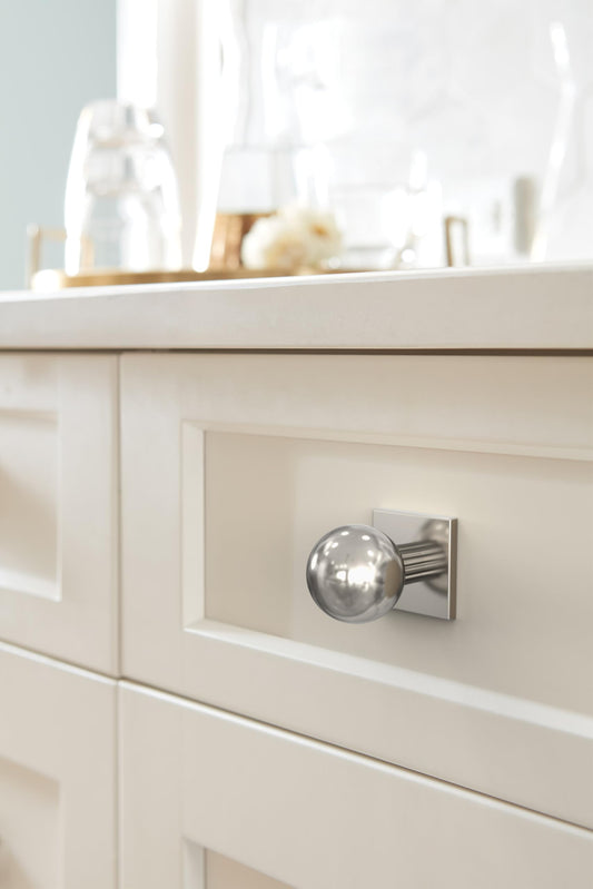 Amerock Ladera 1-3/16" Square Cabinet Knob Backplate, Polished Nickel