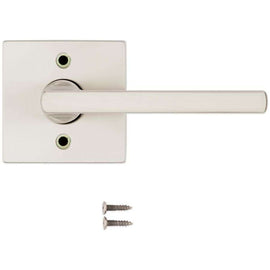 NEW Kwikset Satin Nickel Lever Square Backplate Metallic Finish Door Handle