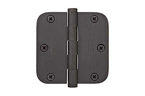 Emtek 9203 Steel Hinges Pair, 3.5" x 3.5", 5/8" Radius, Flat Black