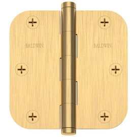 NEW Baldwin Lifetime Satin Brass Plain Bearing Radius Corner Door Hinge