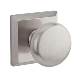 NEW Baldwin Satin Nickel Round Dummy Knob Square Backplate Modern Doorknob