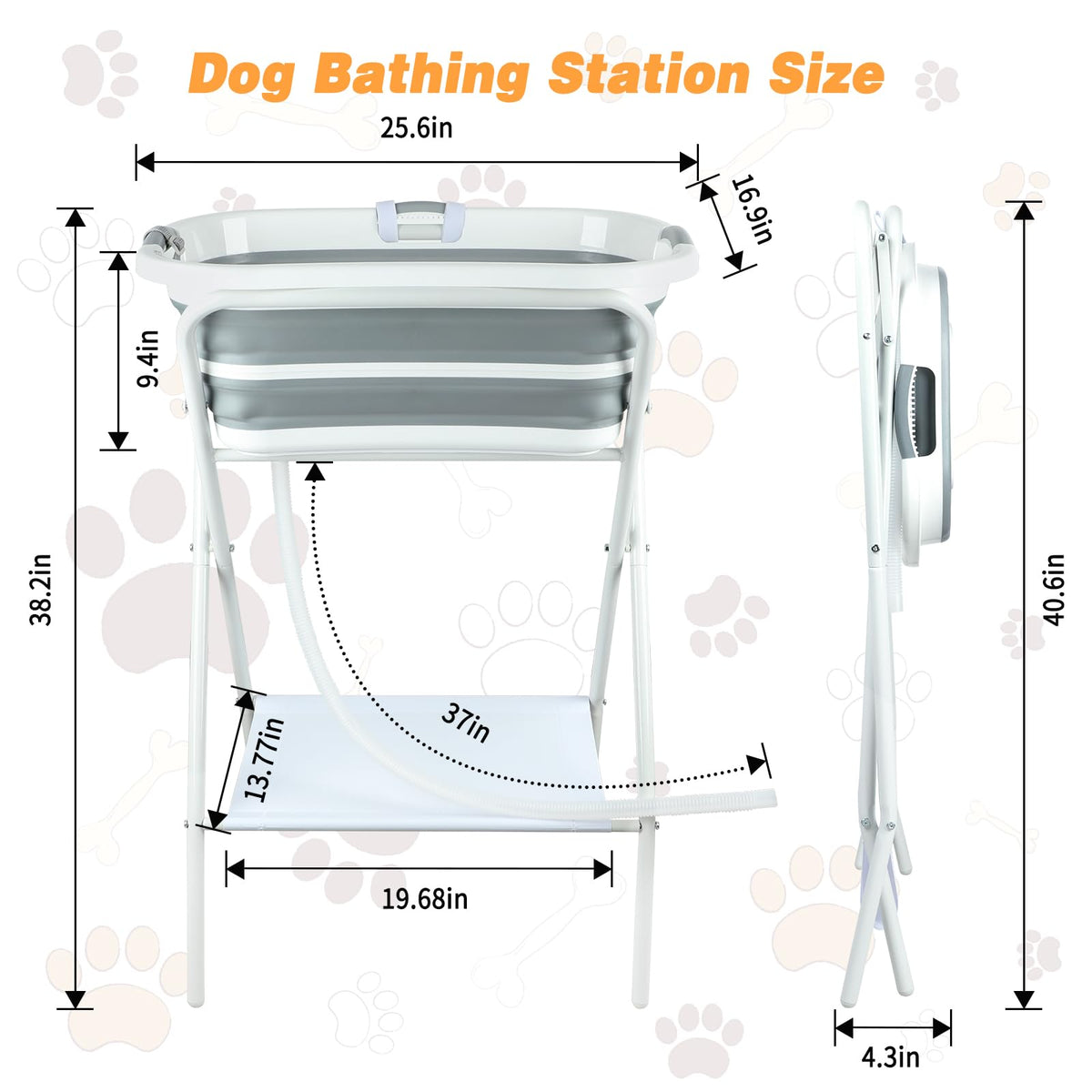 BWOGUE Collapsible Pet Bath Tub S-M Dogs