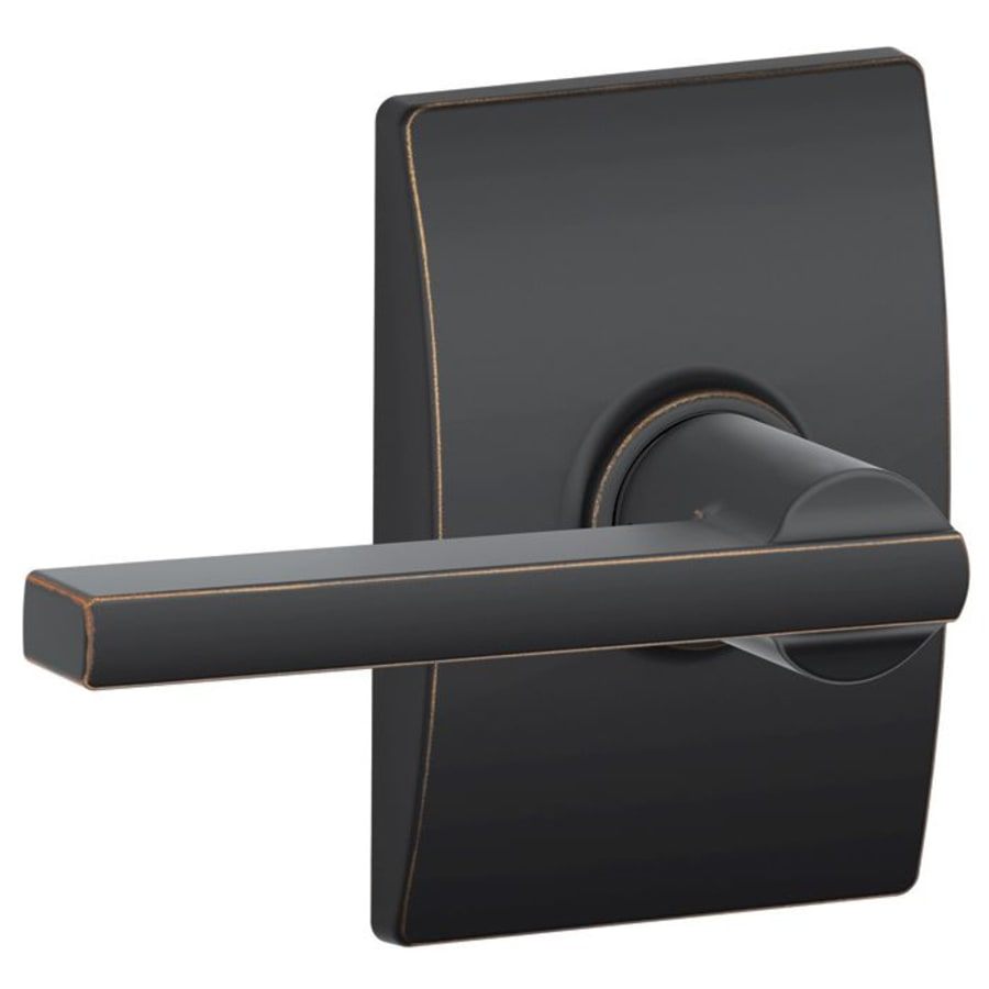 NEW Schlage Latitude Passage Door Lever Set Century Trim Aged Bronze - Landmark Auction Co