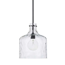 Capital Lighting Single Light 15" Tall Pendant with Clear Water Glass Shade