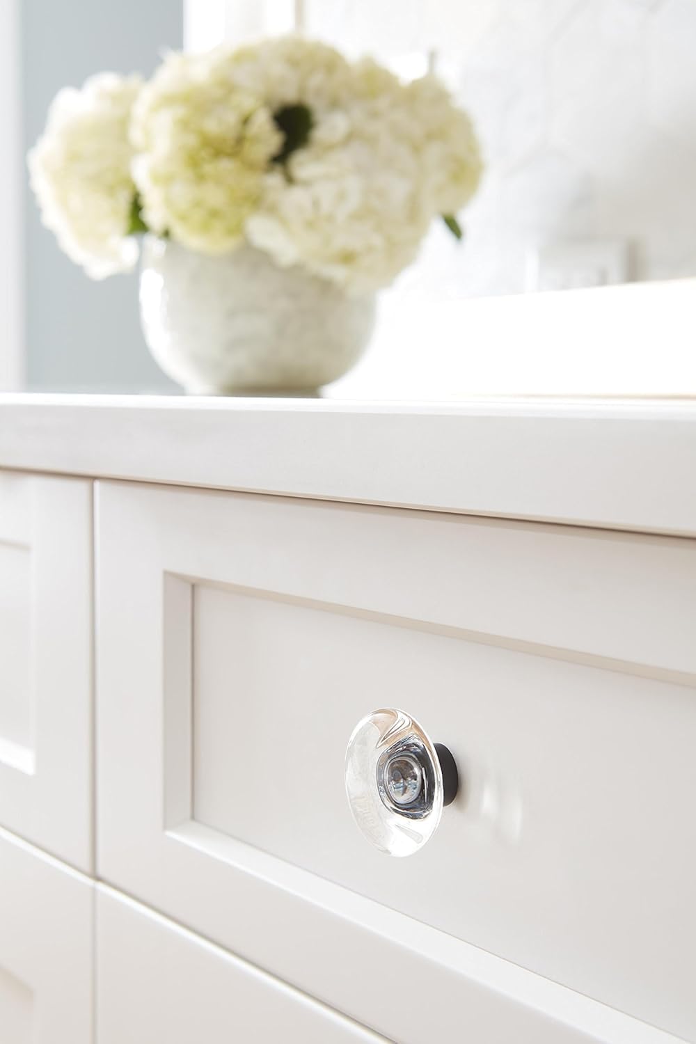 Amerock Glacio Clear/Black Bronze Cabinet Knob 1-3/4" (1 Pack)