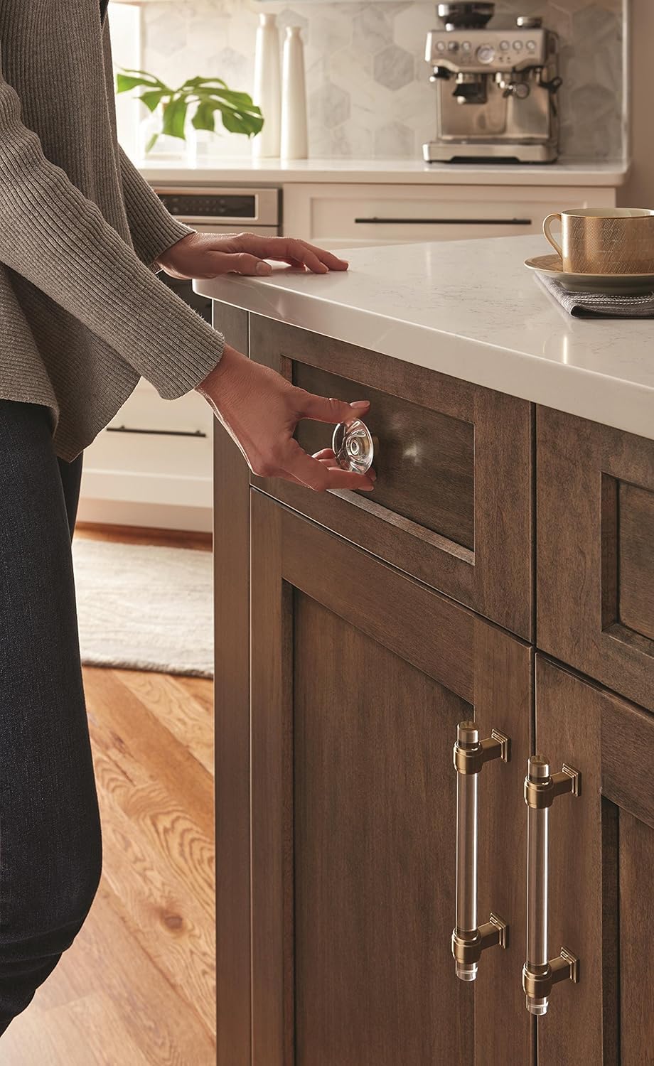 Amerock Glacio Clear/Black Bronze Cabinet Knob 1-3/4" (1 Pack)