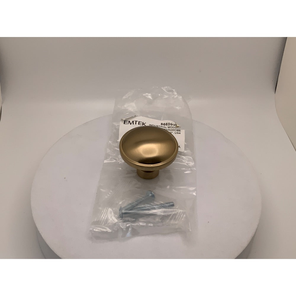Emtek Brandt 1-3/4" Mushroom Cabinet Knob, Satin Brass (86696US4)