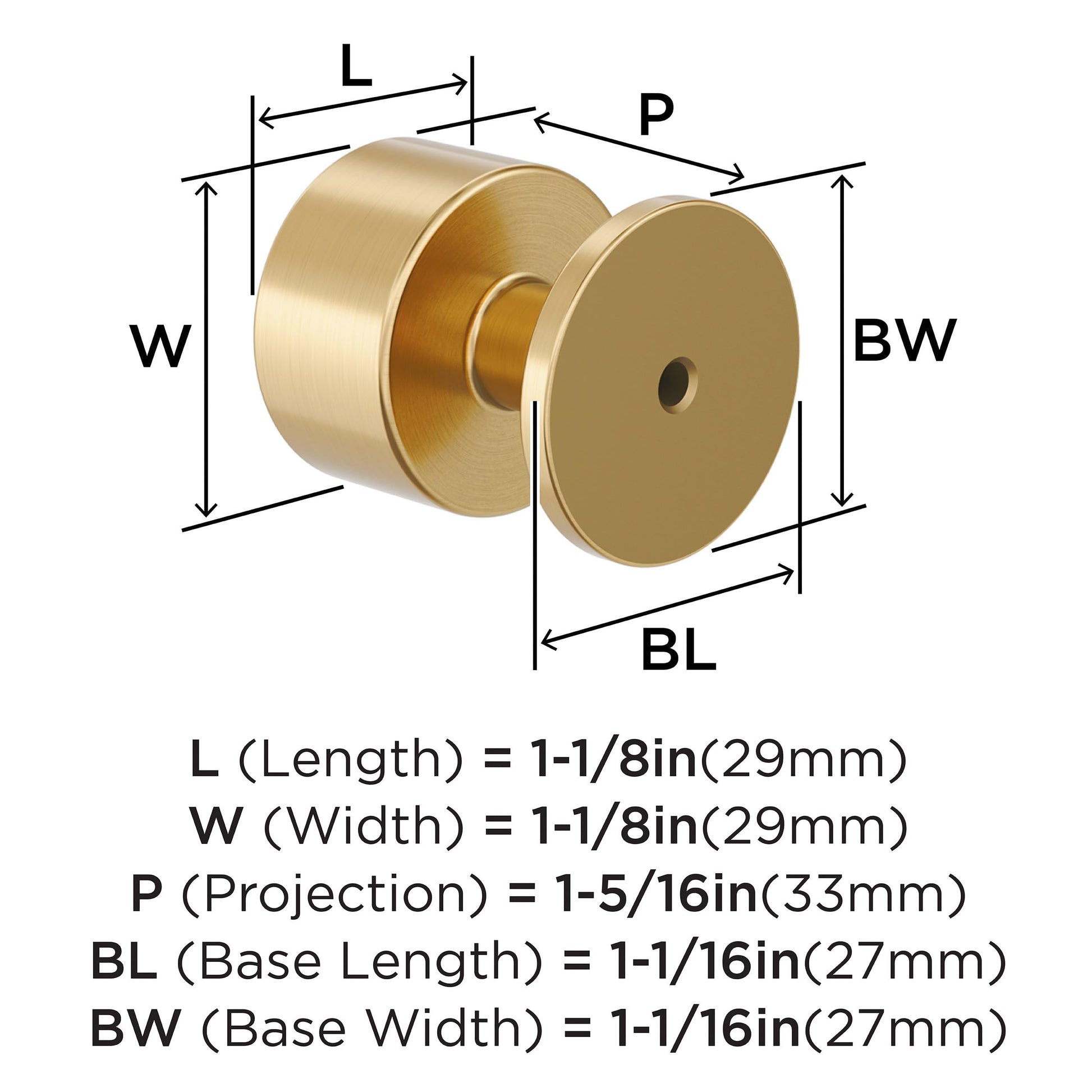 Amerock Balon 1-1/8" (29mm) Champagne Bronze Cabinet Knob