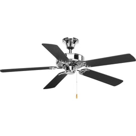 NEW Progress Lighting Grey Five Blade 52 Inches Five-Blade Ceiling Fan Steel