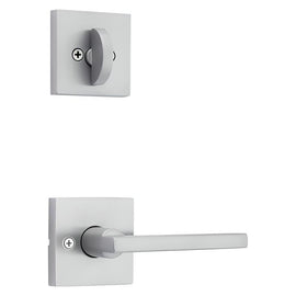 Kwikset Satin Chrome Square Backplate Lever Handle Thumb Turn Lock Door Handle