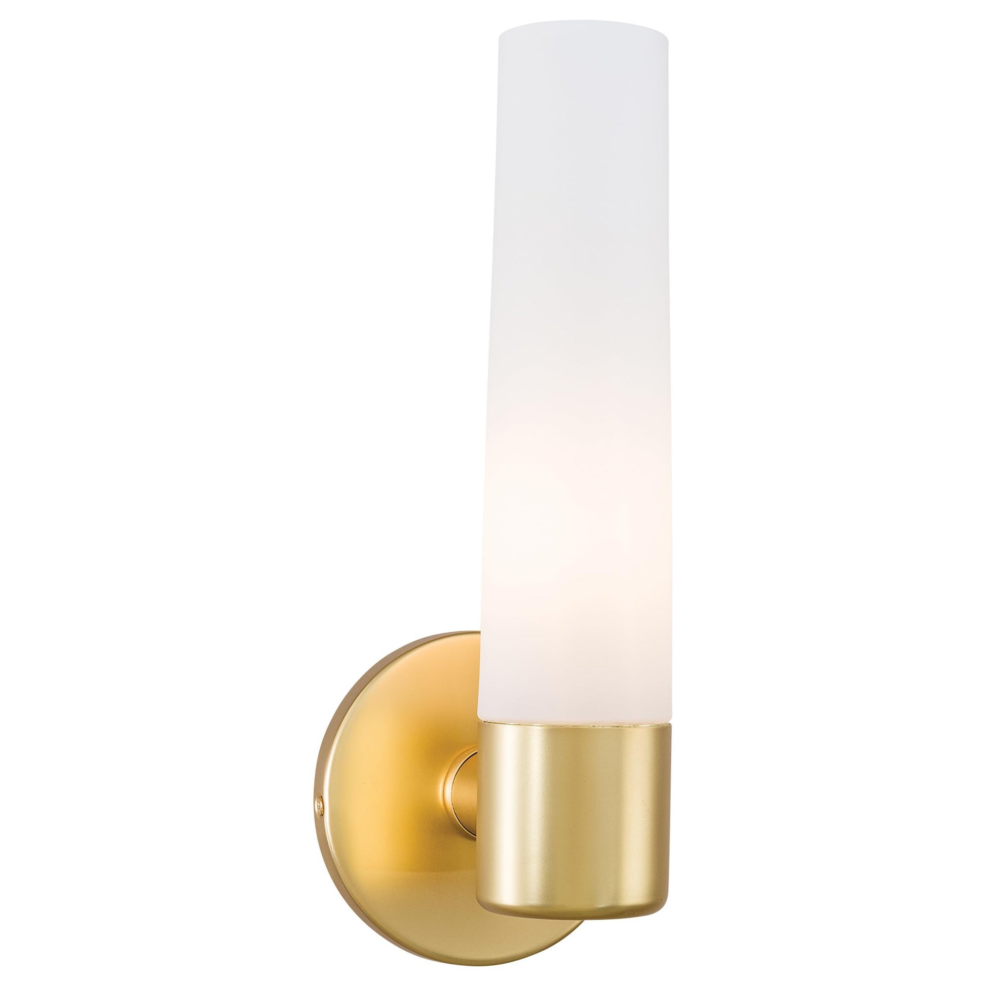 George Kovacs 12.5" Honey Gold Saber Wall Sconce – Etched Opal Glass