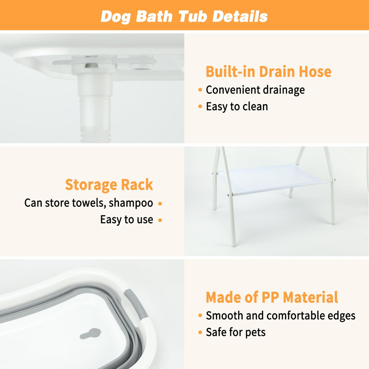BWOGUE Collapsible Pet Bath Tub S-M Dogs