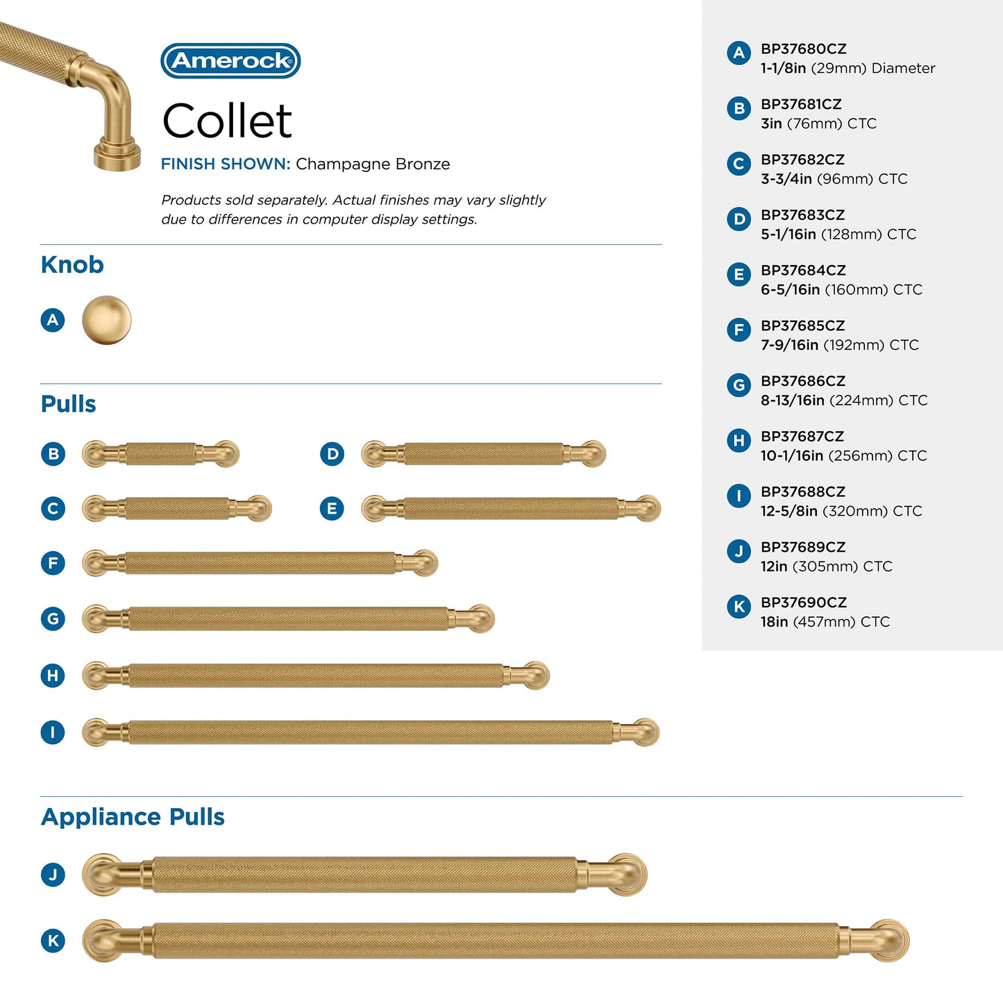 Amerock Collet 6-5/16" Cabinet Pull, Champagne Bronze (BP37684CZ)