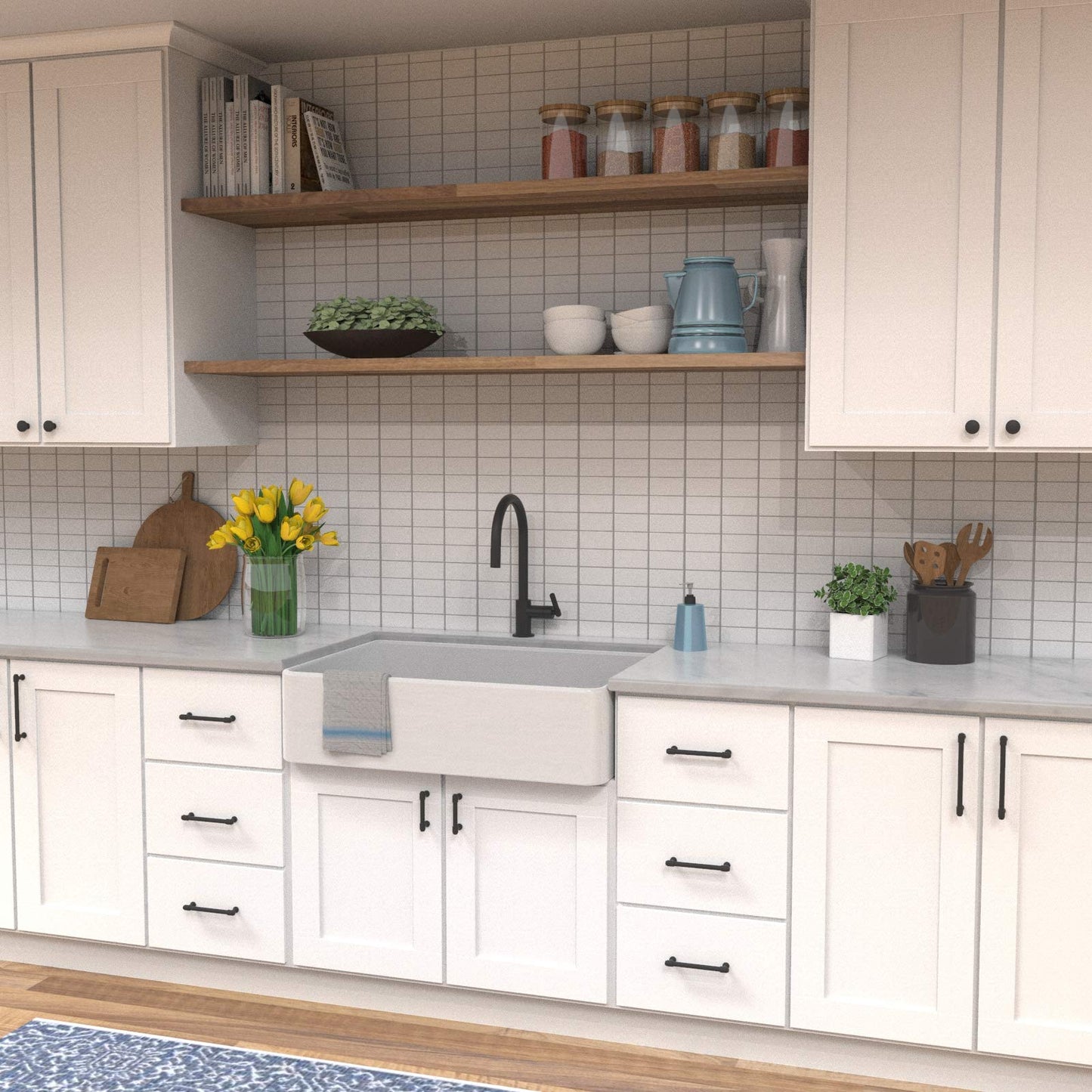 Hickory Hardware Piper 3" Matte Black Cabinet Pull, 1 Pack