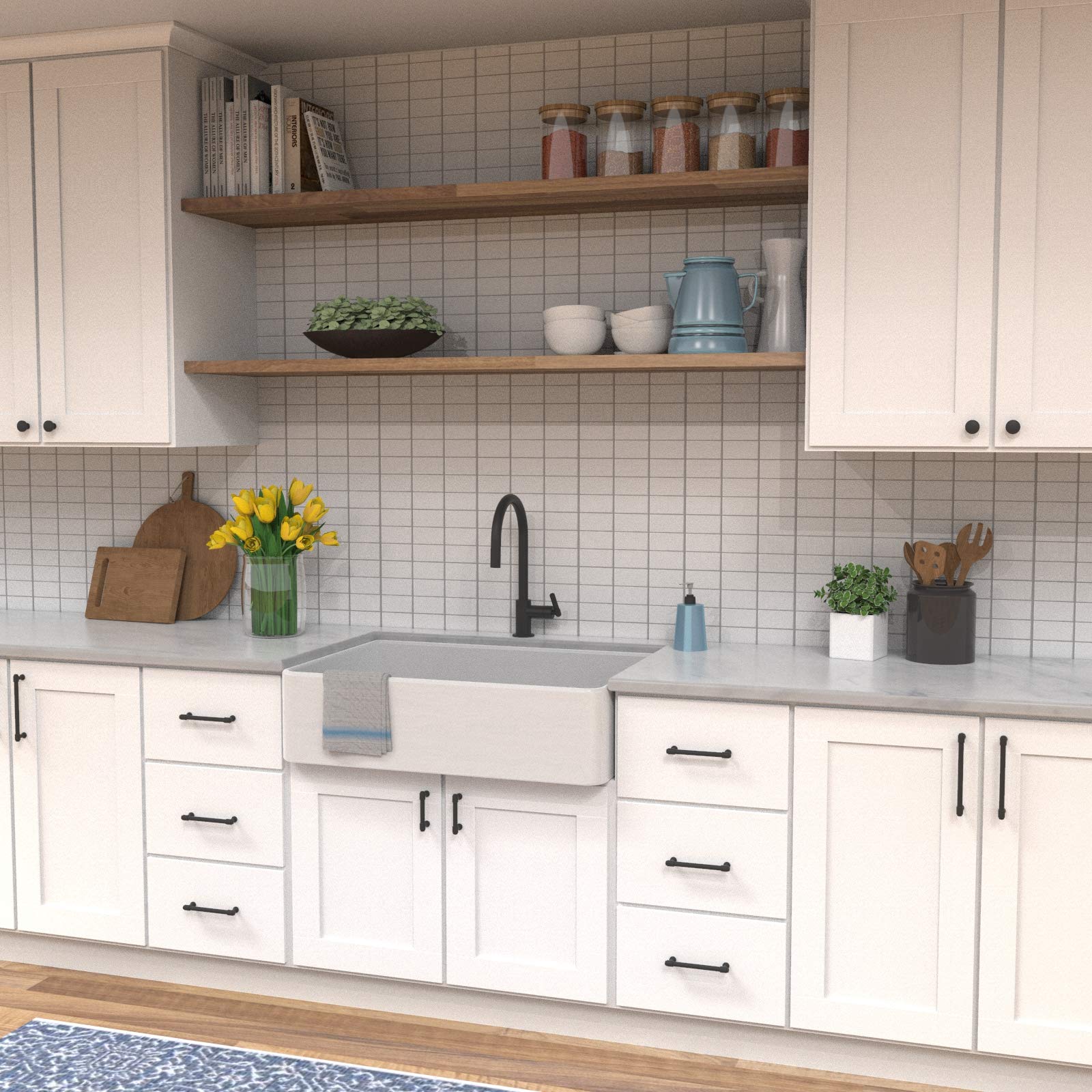 Hickory Hardware Piper 3" Matte Black Cabinet Pull, 1 Pack