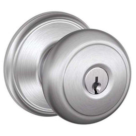 NEW SCHLAGE F51A PLY 619 BRUSHED NICKEL KEYED ROUND DOOR KNOB GRADE 1 COMMERCIAL