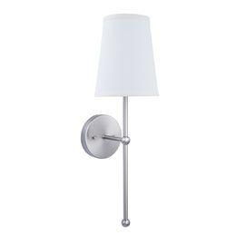 NEW Brio Lighting Nickel White Shade Silver Finish Dimmable Wall Sconce