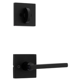 NEW Kwikset Matte Black Square Rose Reversible Lever Handle Interior Set