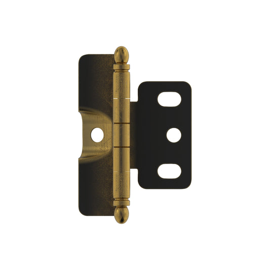 Amerock Full Wrap Cabinet Hinge, Antique Brass, Non Self-Closing, 1 Pack