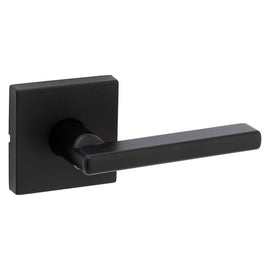 NEW Kwikset Halifax Matte Black Passage Door Lever Square Rose Contemporary