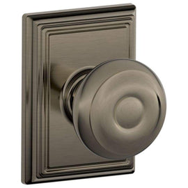 NEW SCHLAGE GEORGIAN PASSAGE DOORKNOB SET ANTIQUE PEWTER DECORATIVE ADDISON TRIM