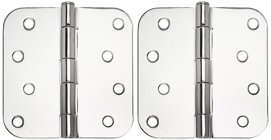 Deltana S44R526 4" x 4" x 5/8" Radius Steel Hinge Polished Chrome
