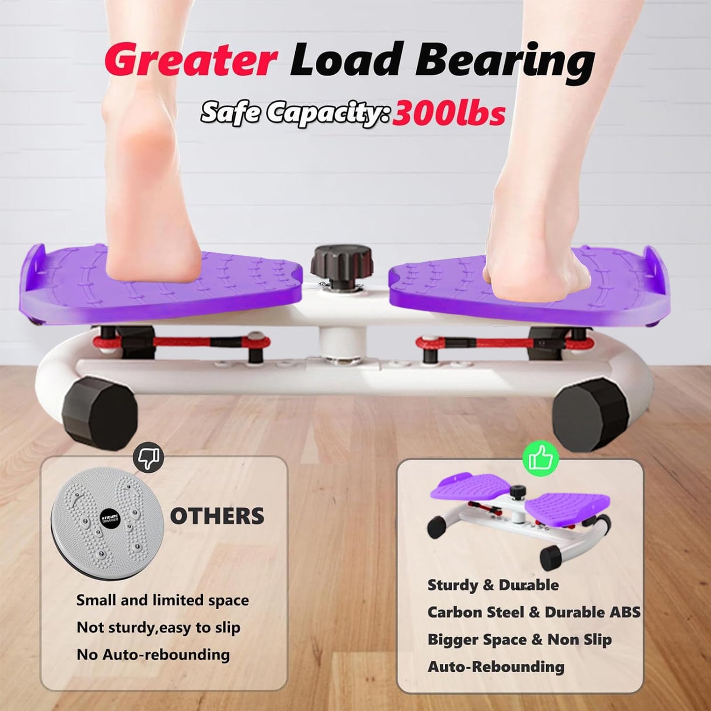 Wooa Waist Twisting Machine Exercise, Ab Twisting Board for Exercise, Adjustable Waist Twisting Board Exercise Machine with 300 lbs Weight Capacity