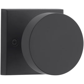 NEW Baldwin Satin Black Round Matte Black Finish Door Knob Square Backplate