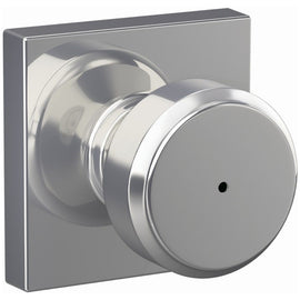 NEW Schlage Bowery Privacy Door Knob Set Collins Trim Bright Chrome Round Knob