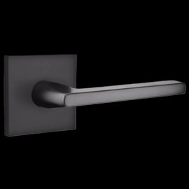 NEW Emtek Helios Flat Black Privacy Door Lever Square Rose Modern