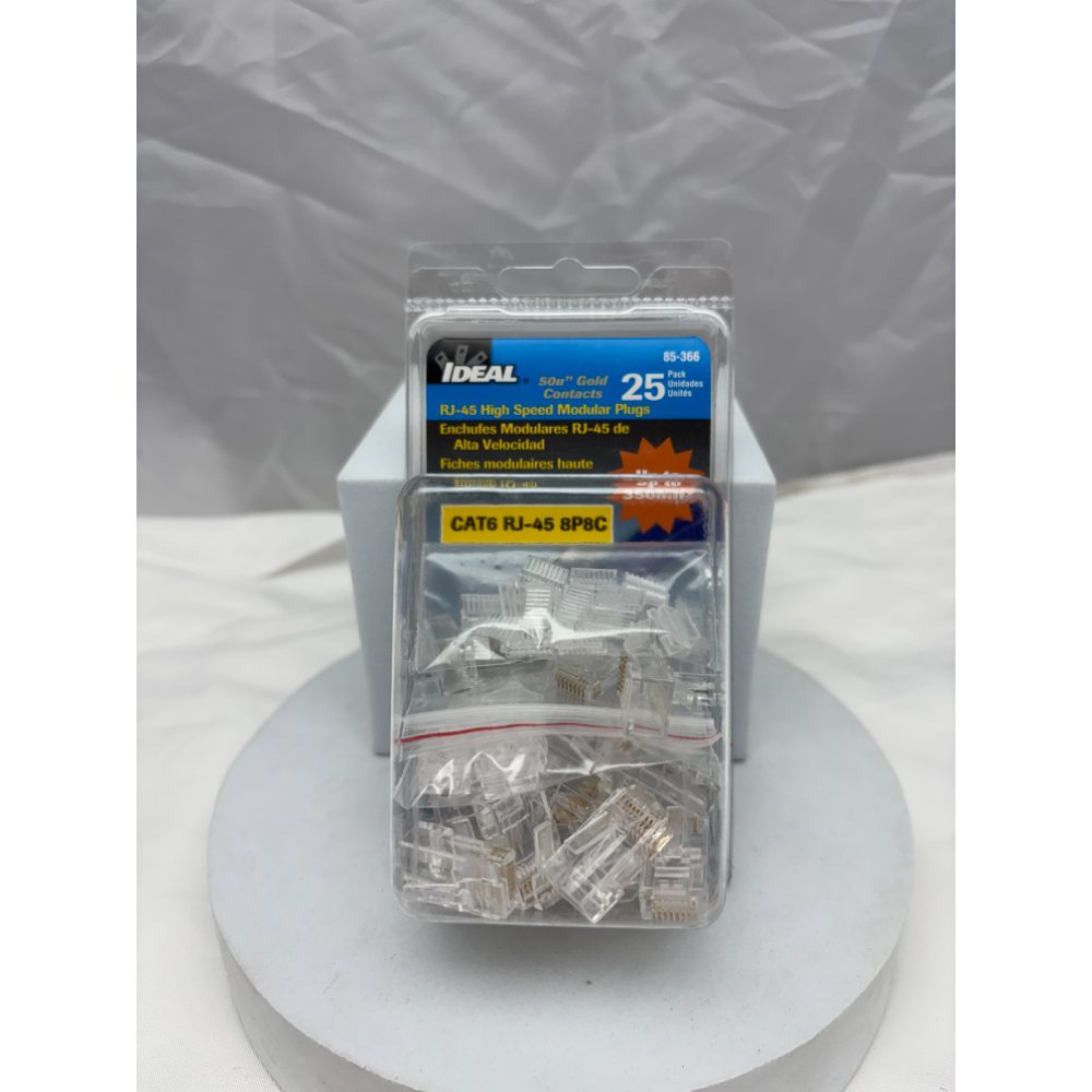 IDEAL Cat6 RJ45 Modular Plug 8P8C, 25-Pack