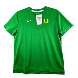 NEW Nike Green Oregon Ducks DRI FIT Short Sleeve V Neck Activewear Top Medium