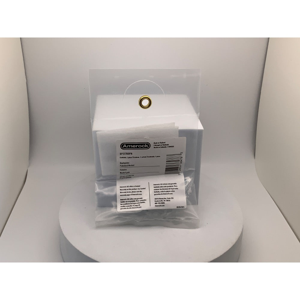 Amerock Ladera 1-3/16" Square Cabinet Knob Backplate, Polished Nickel