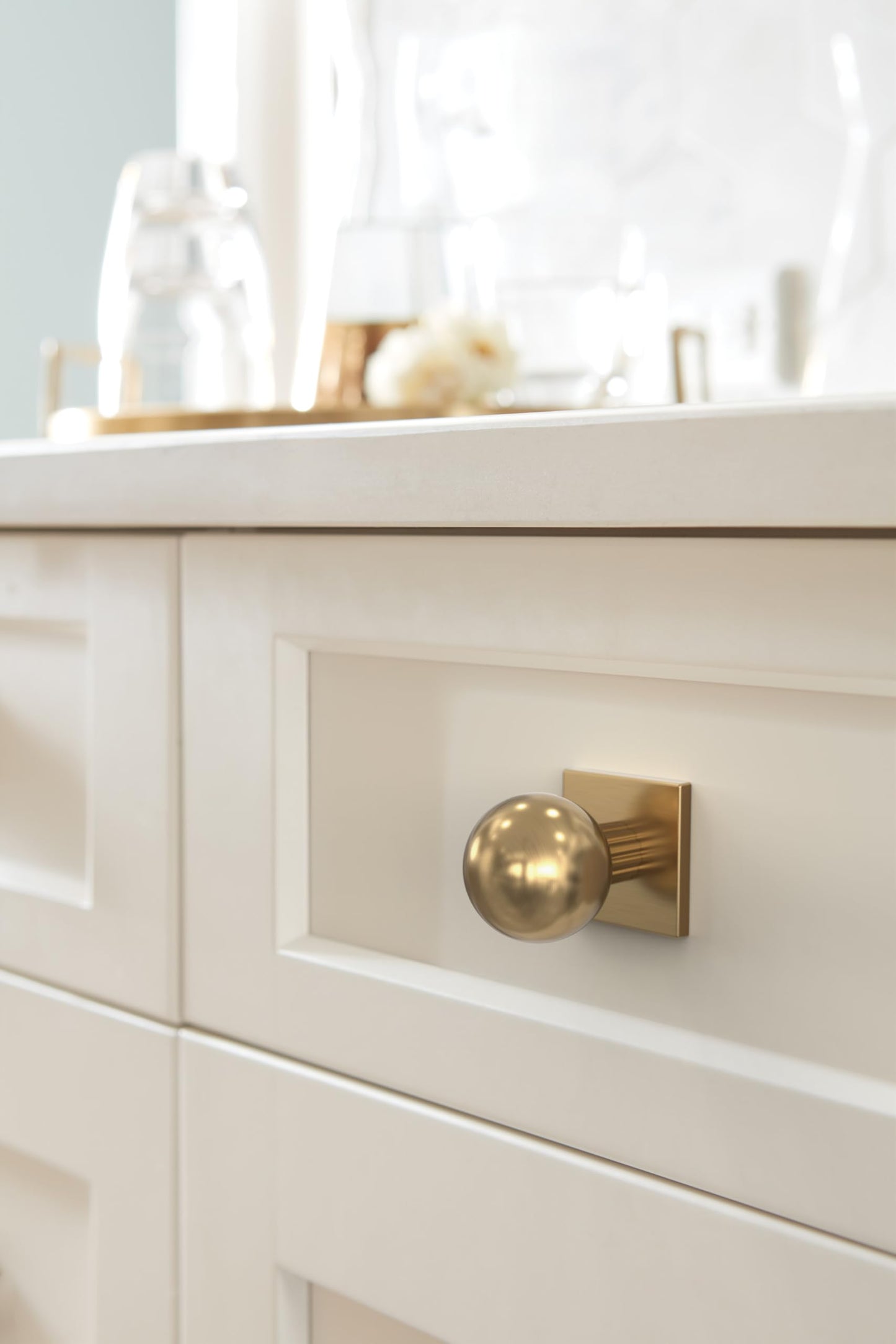 Amerock Ladera 1-3/16" Square Cabinet Knob Backplate, Champagne Bronze