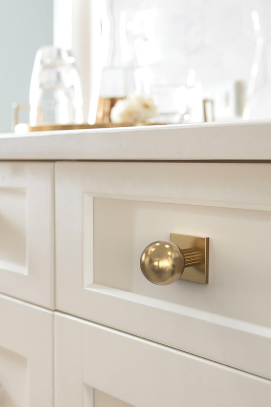 Amerock Ladera 1-3/16" Square Cabinet Knob Backplate, Champagne Bronze