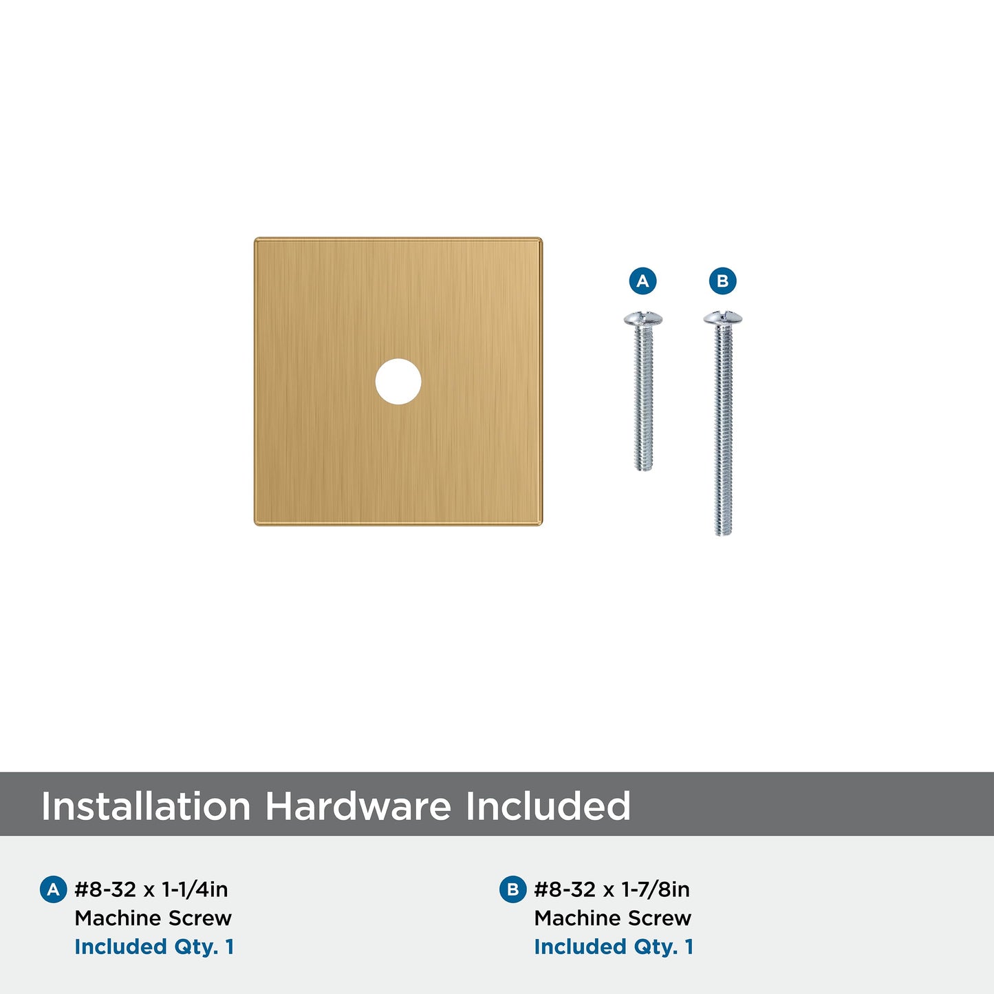 Amerock Ladera 1-3/16" Square Cabinet Knob Backplate, Champagne Bronze