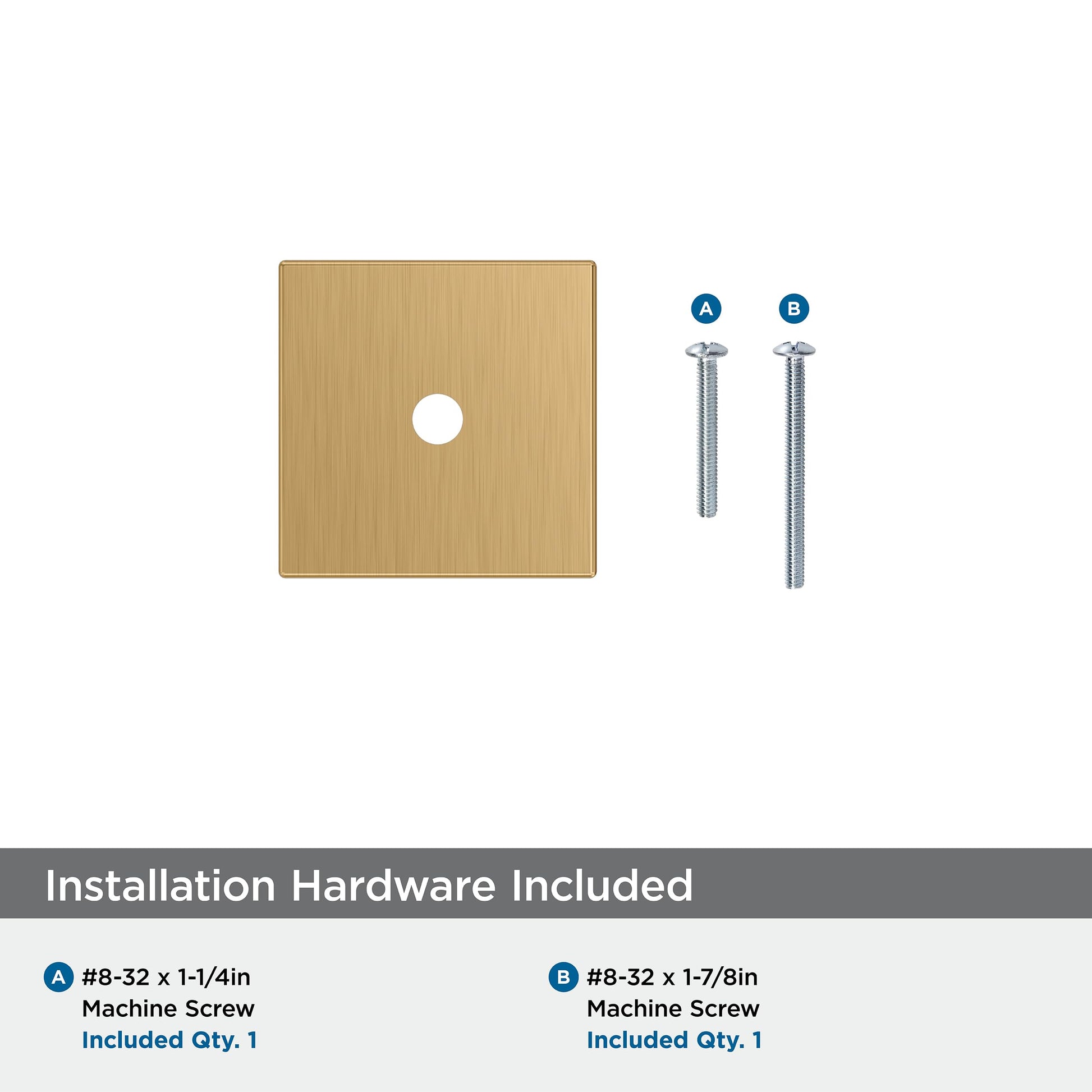 Amerock Ladera 1-3/16" Square Cabinet Knob Backplate, Champagne Bronze