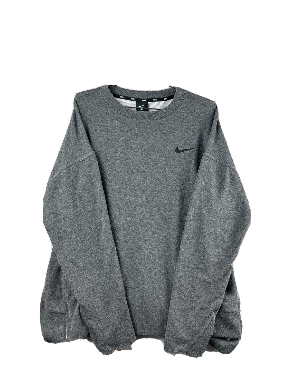 NEW Nike Gray Nike Logo Crew Neck Long Sleeve Softball Crew Pullover Womens Med - Landmark Auction Co