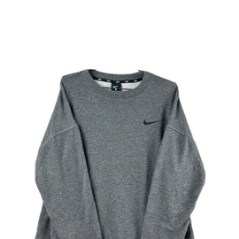 NEW Nike Gray Nike Logo Crew Neck Long Sleeve Softball Crew Pullover Womens Med