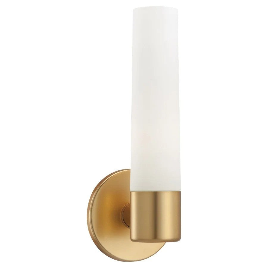 NEW Kovacs Honey Gold Etched Opal Bathroom Wall Sconce - Landmark Auction Co
