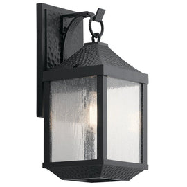 NEW Kichler Black Seeded Glass Outdoor Wall Lantern