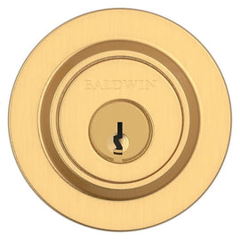 NEW Baldwin Contemporary Round Keyed Entry Deadbolt Satin Brass