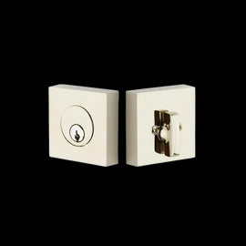 NEW Emtek Square Brass Polished Single Cylinder Deadbolt