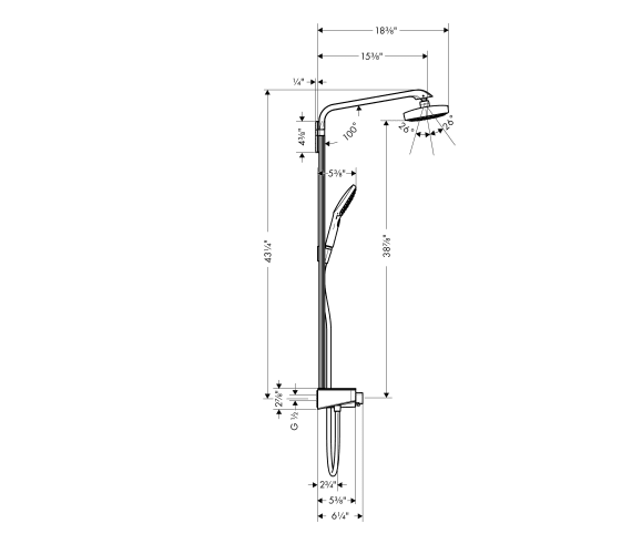 hansgrohe Raindance Select E Sliding Height Adjust Air Infusion, Rain AirPower Spray, QuickClean Showerpipe Shower Set in Chrome, 27126001