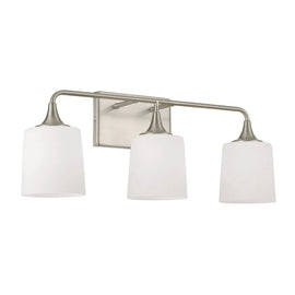 Capital Lighting Presley 27 Inch Brushed Nickel Vanity Fixture Soft White Glass