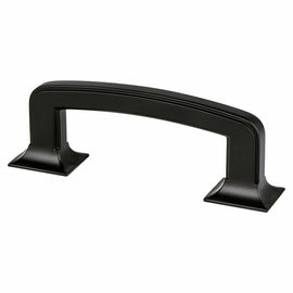 NEW Berenson Matte Black Hearthstone Cabinet Handle Arch Design 3 Inch Pull