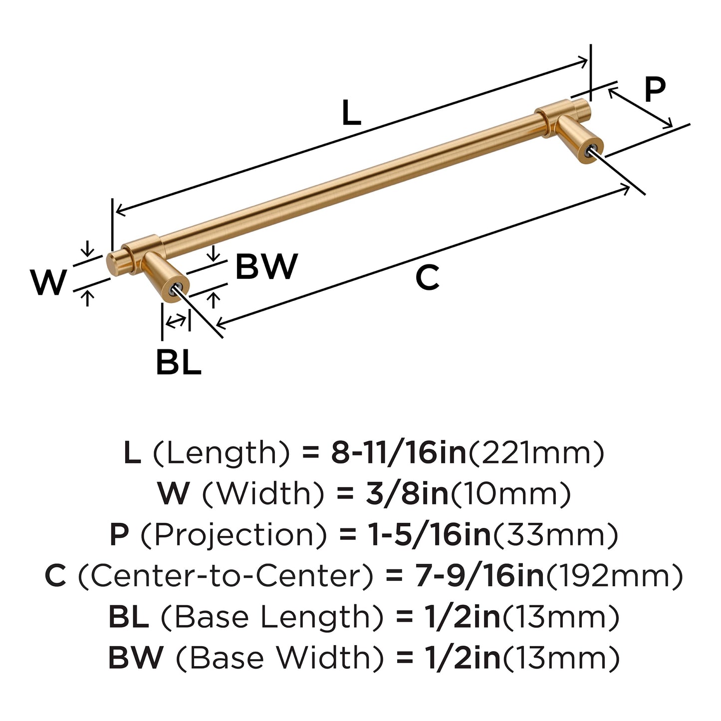 Amerock Destine 7-9/16" Cabinet Pull – Champagne Bronze