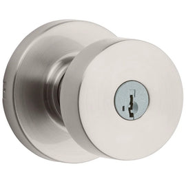 NEW Kwikset Satin Nickel Entry Door Knob Round Rose SmartKey 740 Series