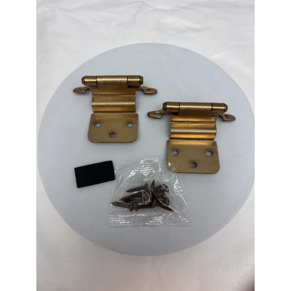 Amerock 3/8 in Inset Self-Closing Cabinet Hinges – Champagne Bronze (2-Pack)