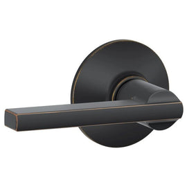 NEW Schlage Latitude Passage Door Lever Set Black Round Backplate Hallway Closet